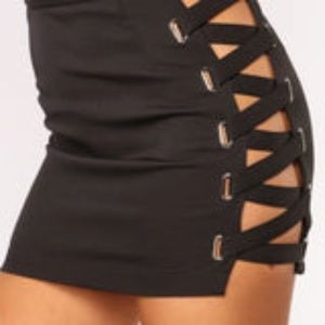 Fashion Nova Got a Wild Side Lace Up Skirt, Size L, NWOT